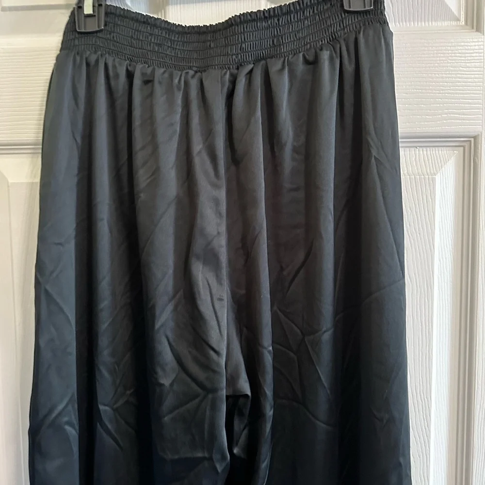 NWT NINA PARKER Trendy Plus Size Side Slit Pants Black 0X Anthracite - Picture 3 of 5